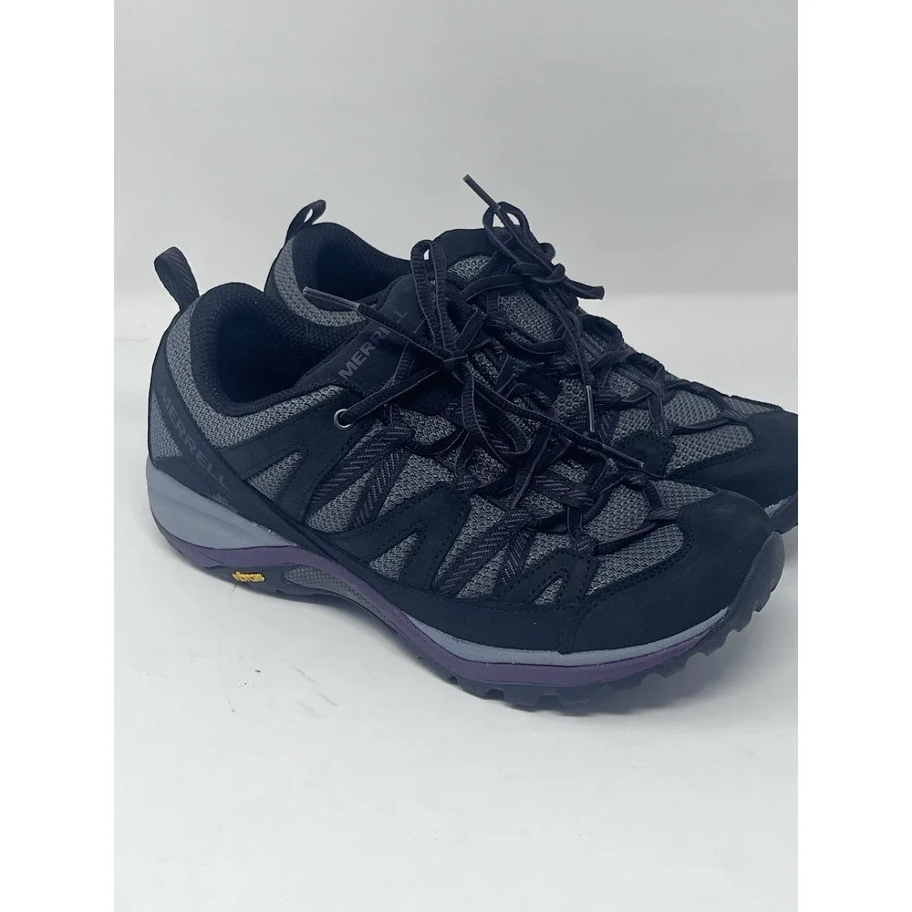 Merrell Siren Sport 3‎ Women's Black/Blackberry Trail Vibram Hiking Shoes Sz 9